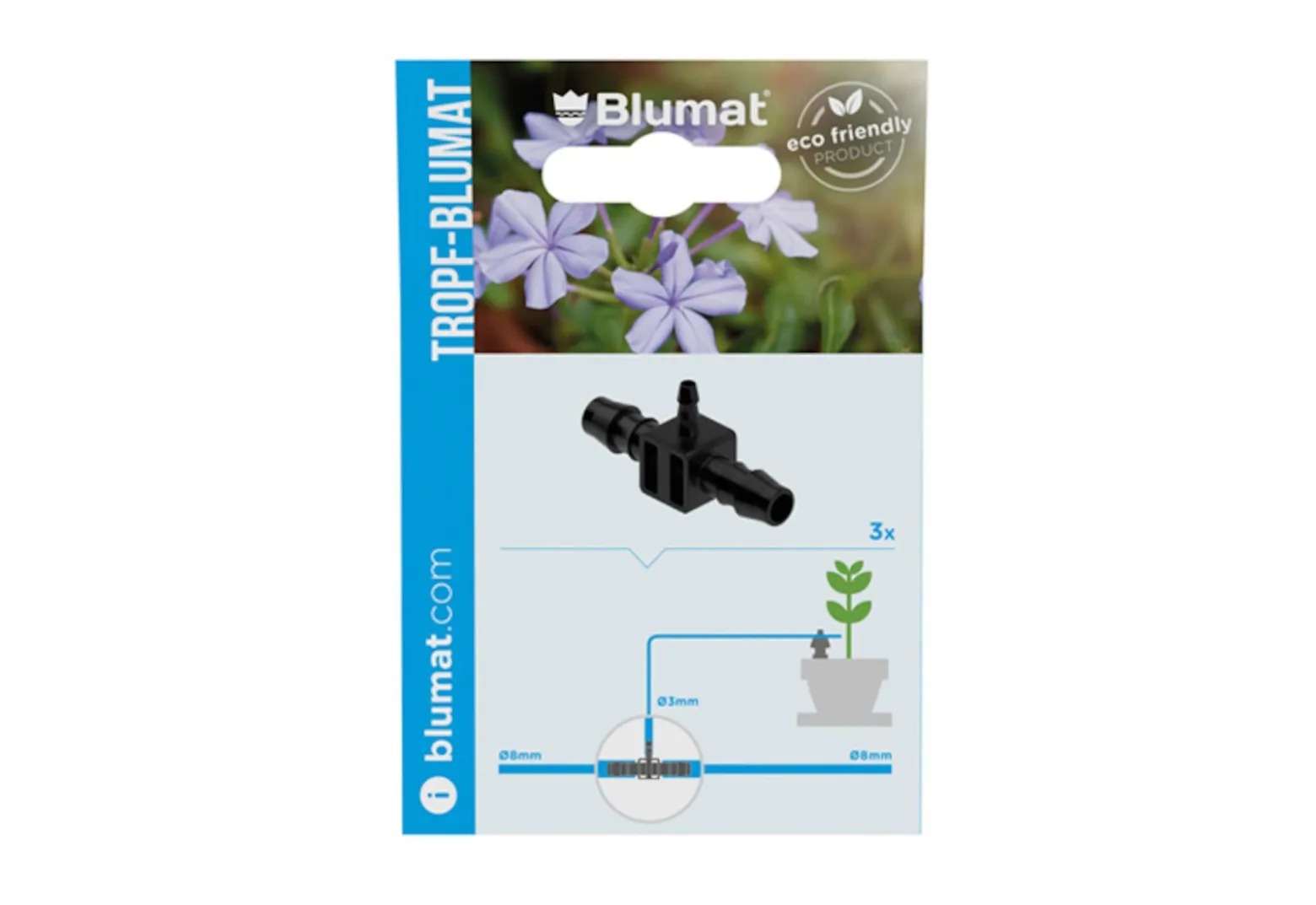 Tropf-Blumat T-Kobling 8-3-8 mm, 3-pakning